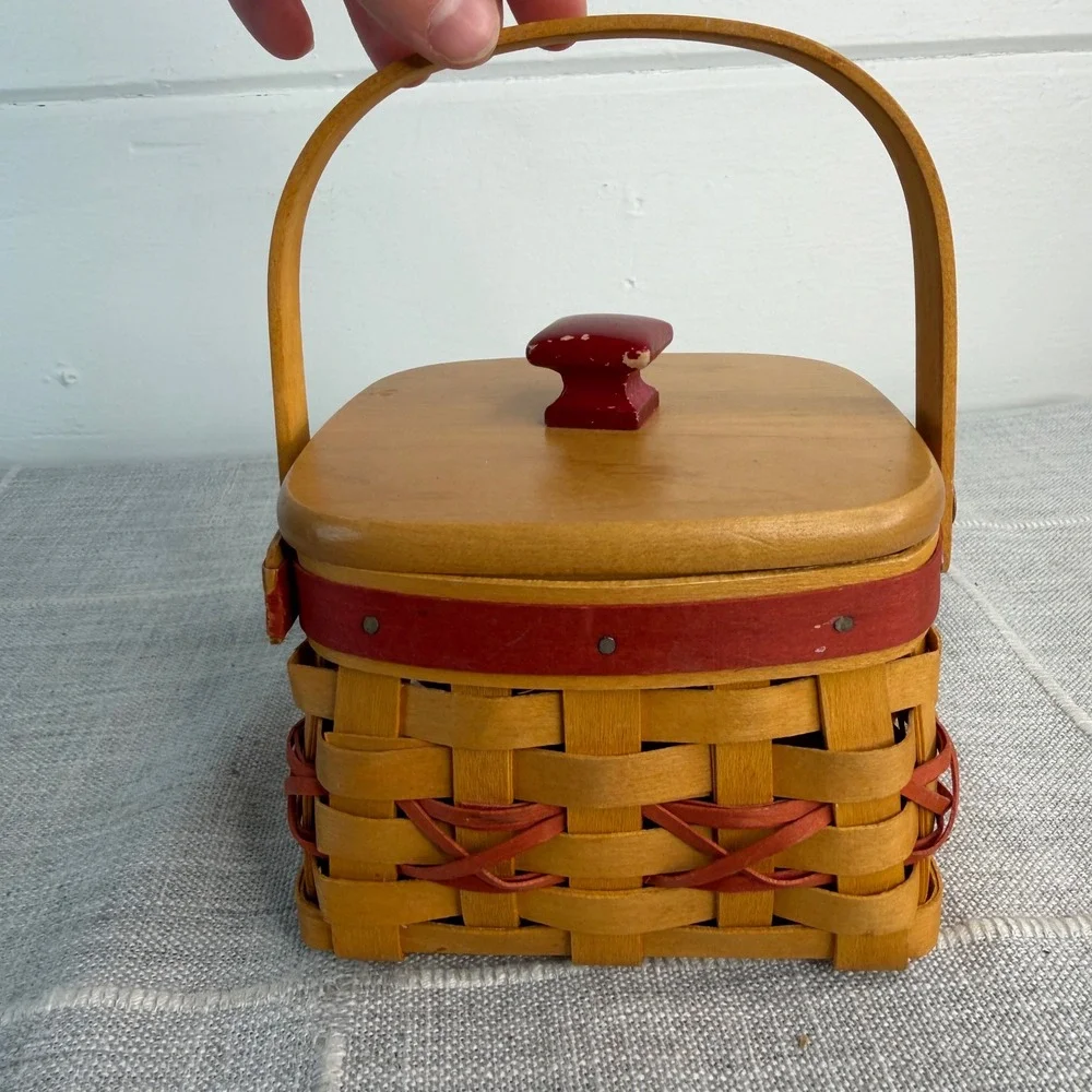 Longaberger Small Square Basket w Lid Cottagecore Tree‎ Trimming 2000